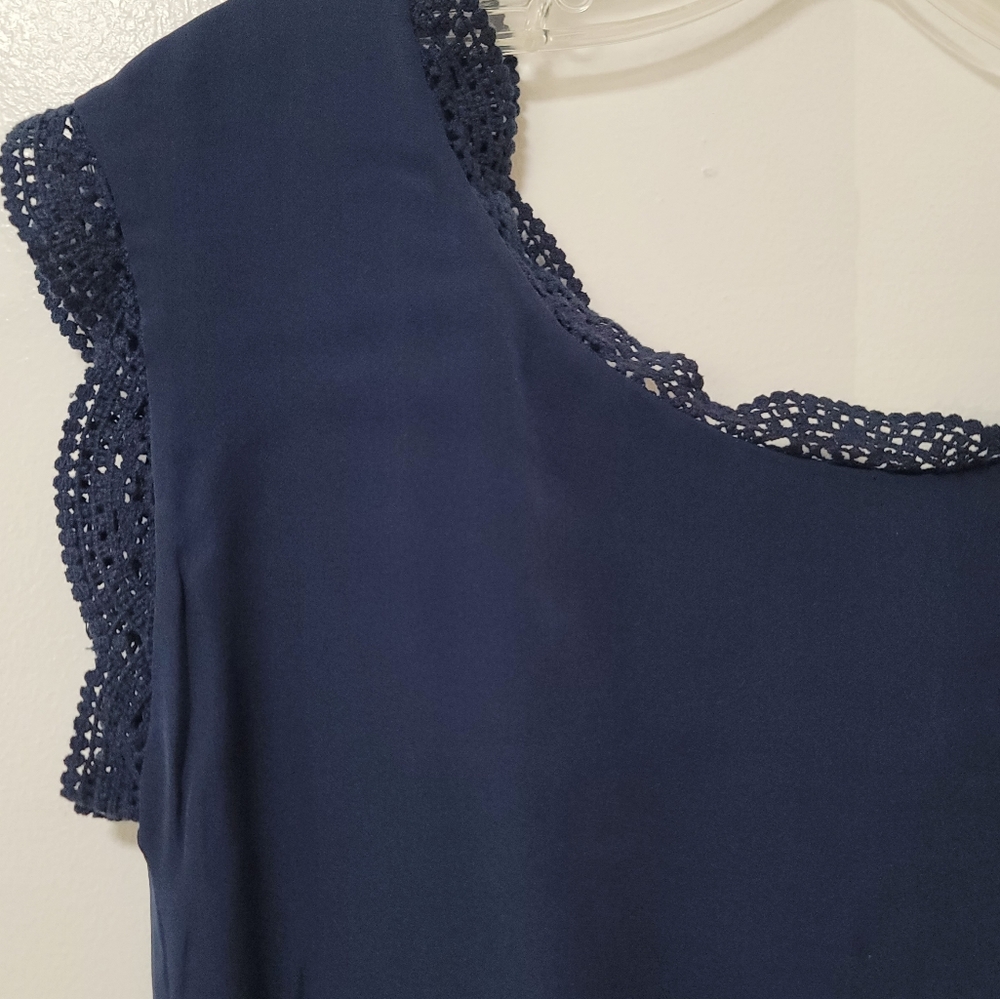 Revolve X Joie Romper Paola Blue Silk Crochet Trim Short Sleeve Slouchy Fit XXS - Picture 7 of 16